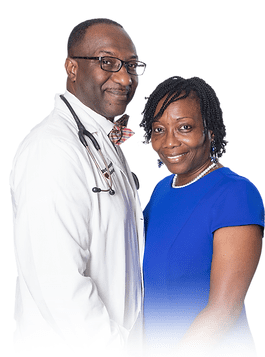 A man and woman posing for the camera.