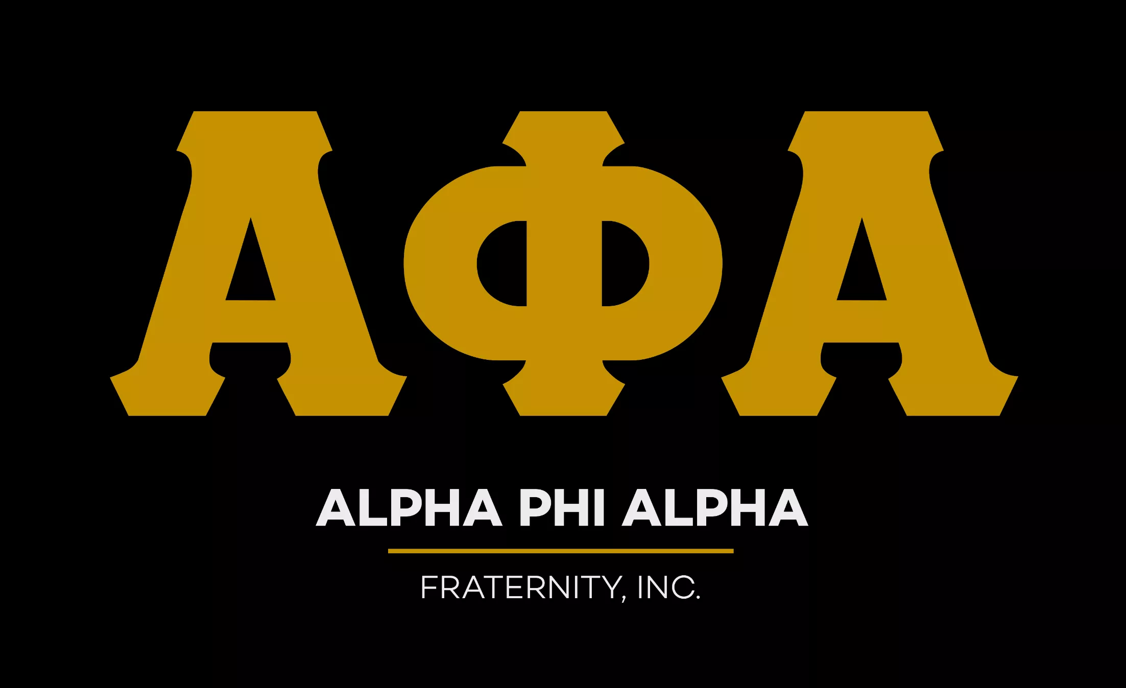 A black background with gold letters that read 