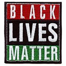 A patch that says black lives matter